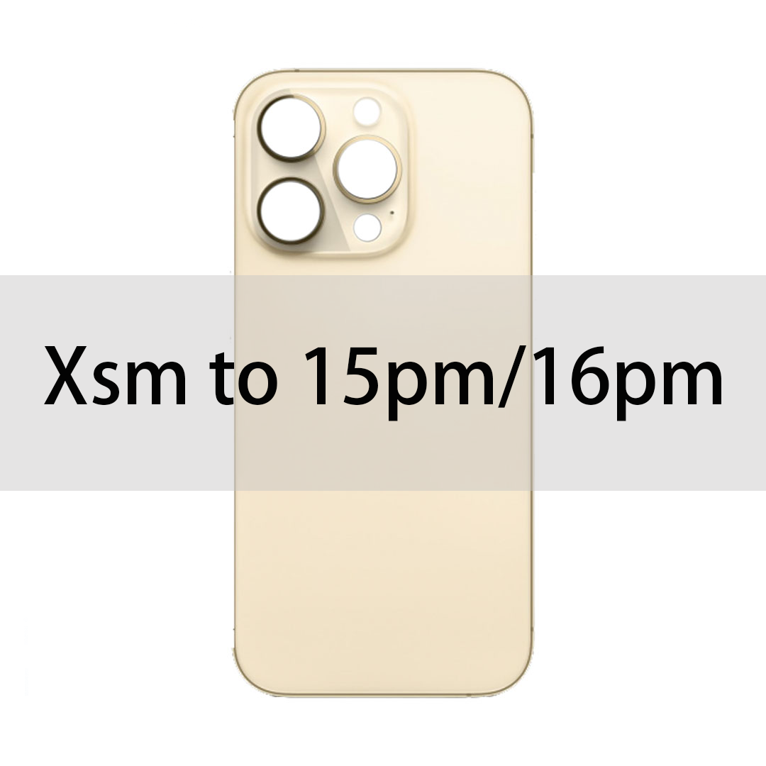 iPhone XSM Back Glass Converter to 15 Pro max / 16 Pro max Gold
