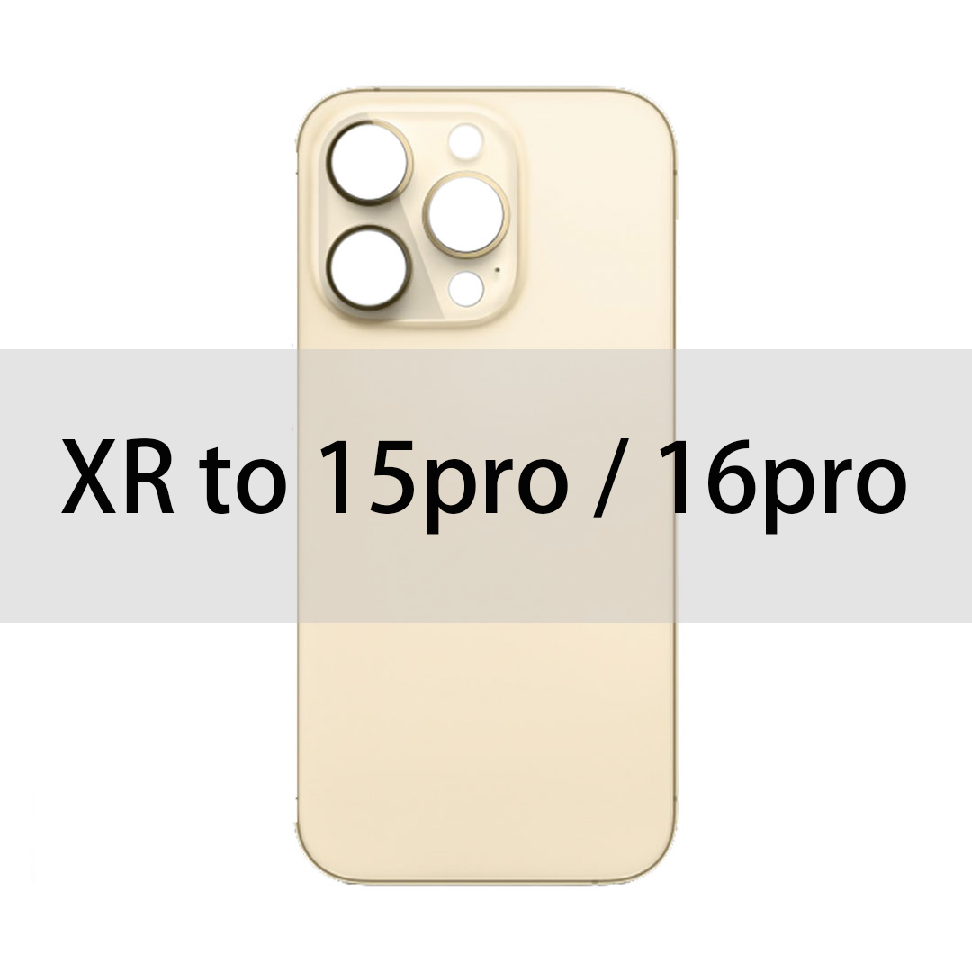 iPhone XR Back Glass Converter to 15 Pro / 16 Pro Gold
