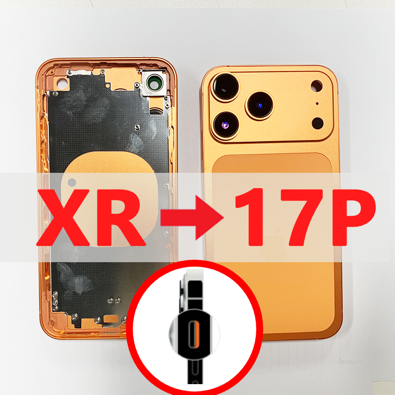 مكياج عظم تحويل ايفون XR الى ايفون 17 برو (بطمة صامت قديمة) لون برتقالي