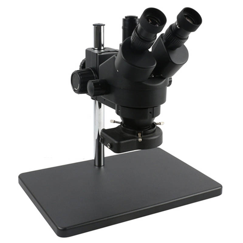 Microscope Stereo 7x 45x Black 3 Eyes With LED And  Camera Lens