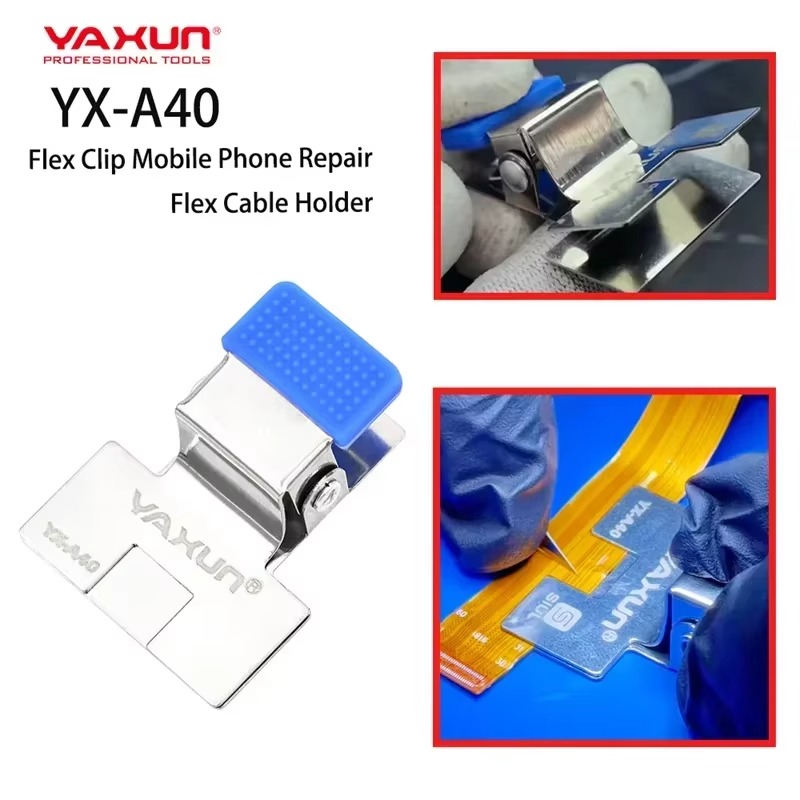 YX-A40 Phone PCB Soldering Clamp YAXUN Stainless Steel Holder with Silicone Pad for Maintenance Work FPC