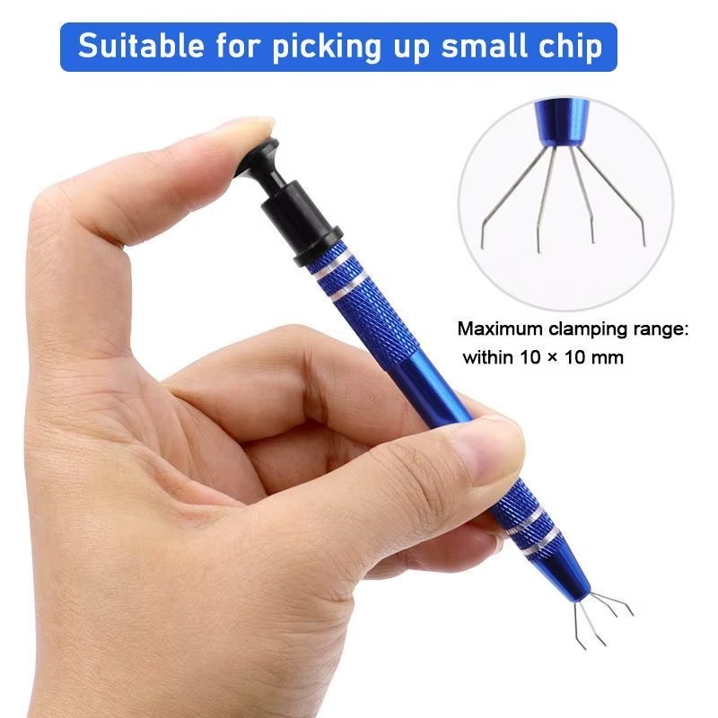 Tribe Tool Electronic Component Grabber Four Claw IC BGA Chip Gripper Extractor Screw Picker Pick Up Pen Electronic Repair Hand Tool