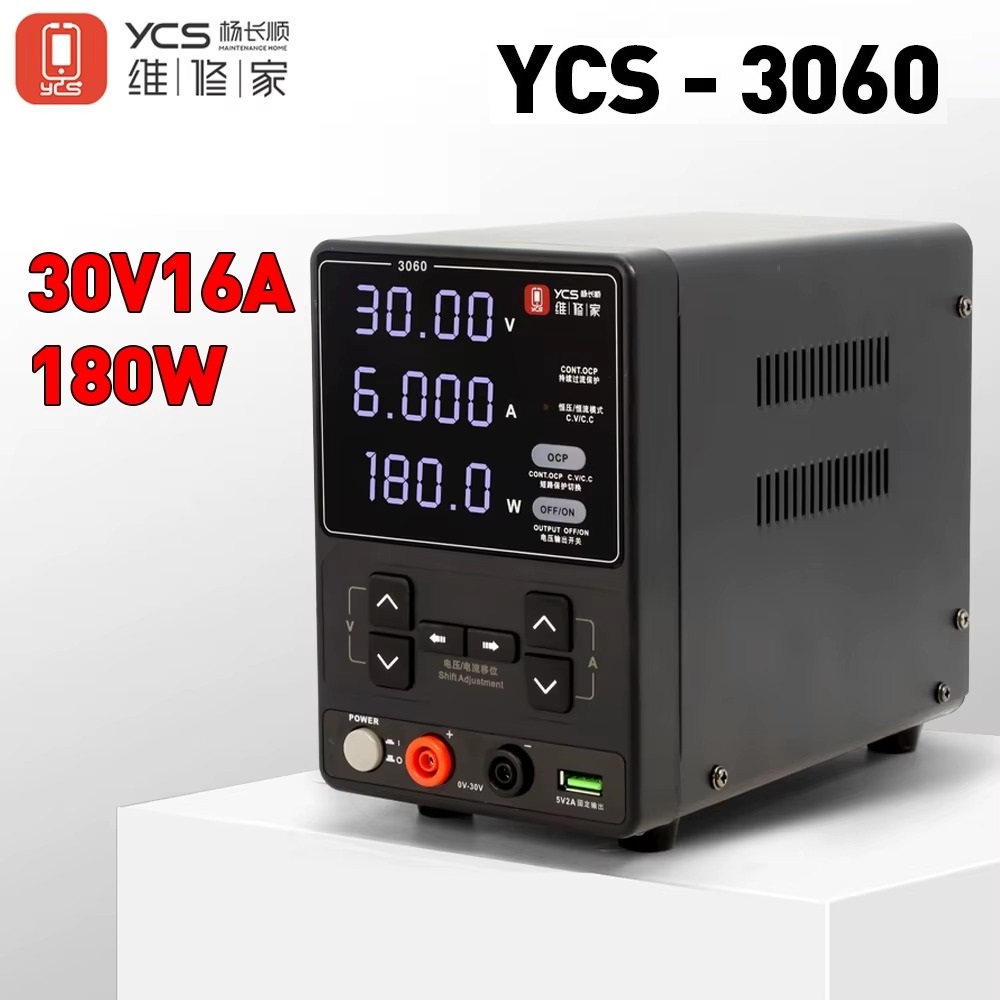 YCS 3060 Power Supply 30V 6A 180W High-Power for Mobile Phones Maintenance DC Ammeter Burning Machine Short Circuit Repair tools